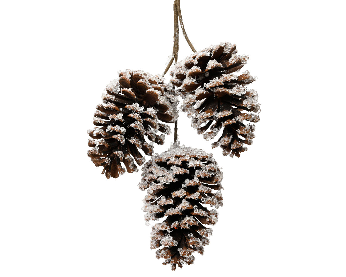 Addobbo natalizio ramo con pigne innevate Lun.16cm Lar.8cm Alt.25cm Kaemingk Addobbo natalizio ramo con pigne innevate Lun.16cm Lar.8cm Alt.25cm Kaemingk